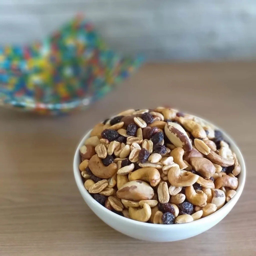 Mix de nuts em uma tigela