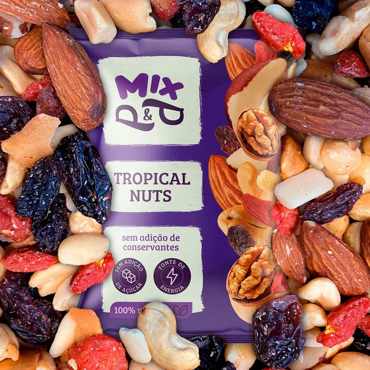 Castanhas do mix em detalhe
